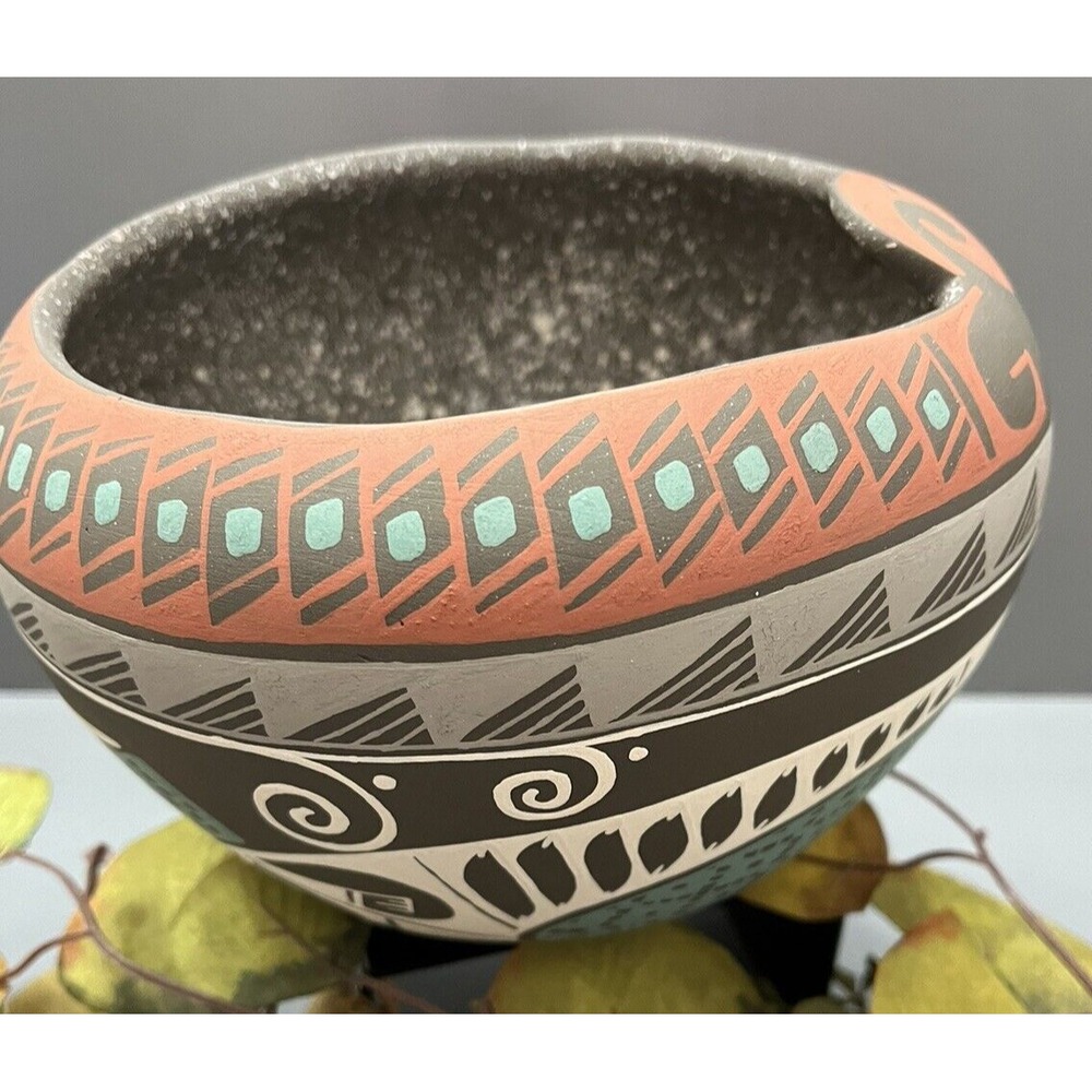 Mata Ortiz Pottery Lucero Ozuna Silveira Bowl Paquime Traditional Style Mexican - Picture 4 of 8